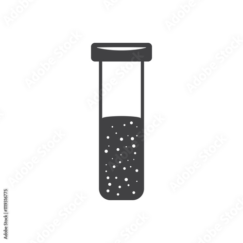 Science lab bottle icon in flat style. Laboratory glassware equipment vector illustration on isolated background. Test tube sign business concept.