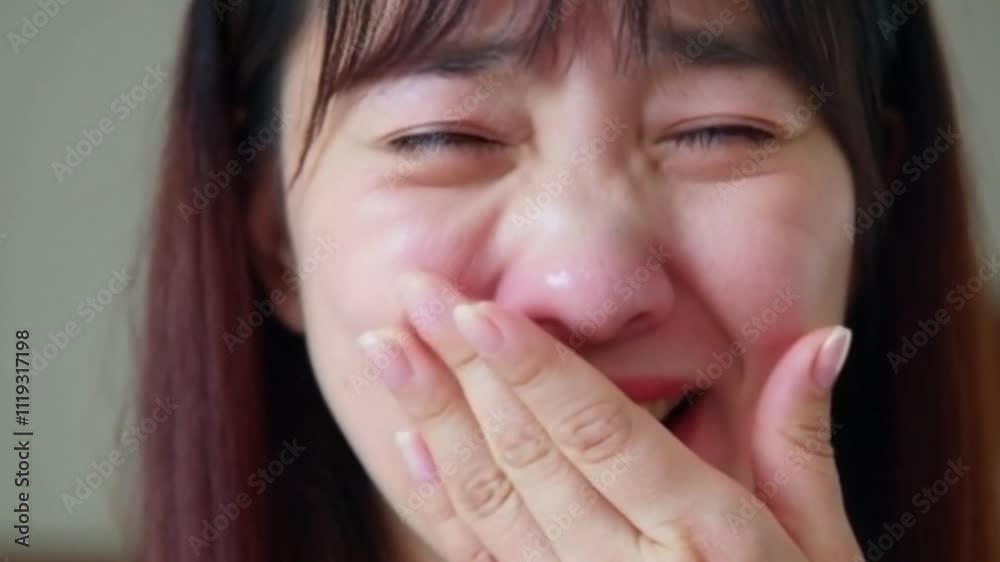 beautiful woman's expression is very cute and adorable beautiful woman's expression is very cute and adorable