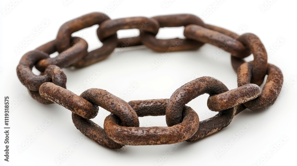 Rusty Metal Chain Circle Industrial Strength Antique Links Close Up Rusty Metal Chain Circle Industrial Strength Antique Links Close Up