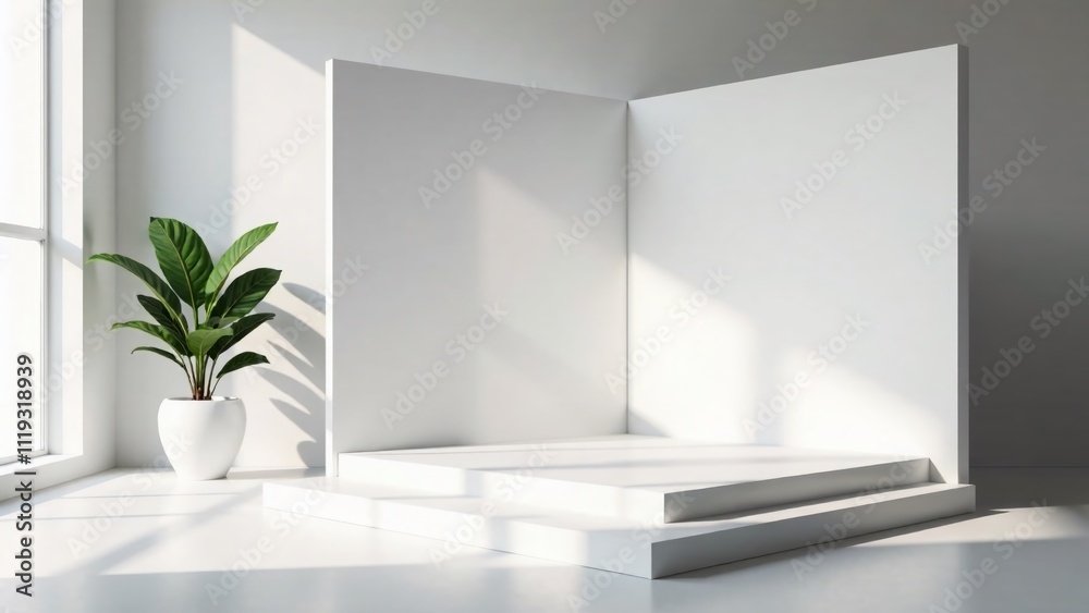 3D Empty White Geometric Square Exhibition Stand Mockup for Presentation 3D Empty White Geometric Square Exhibition Stand Mockup for Presentation