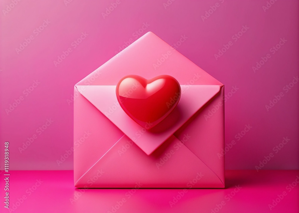 3D Open Envelope Heart Mail - Romantic Wedding Valentine's Day 3D Open Envelope Heart Mail - Romantic Wedding Valentine's Day