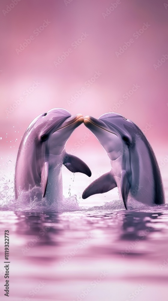 Dolphins Creating a Heart with Their Tails Ocean Nature Scene Serene Environment Playful Perspective Love Concept Dolphins Creating a Heart with Their Tails Ocean Nature Scene Serene Environment Playful Perspective Love Concept