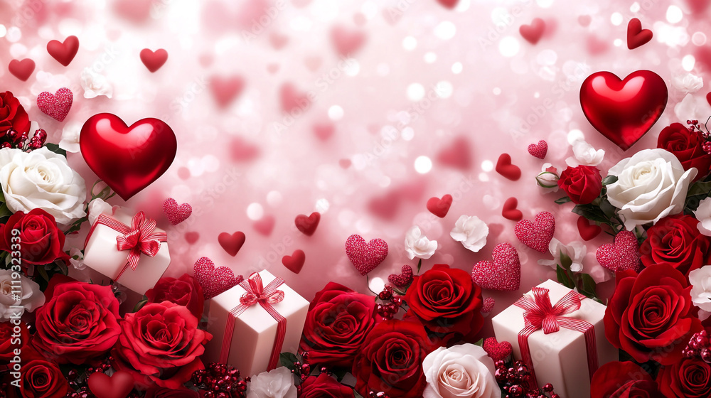 Valentine's Day Social Media Poster Featuring Romantic Designs and Copyspace for Personalized Messages and Promotion Valentine's Day Social Media Poster Featuring Romantic Designs and Copyspace for Personalized Messages and Promotion