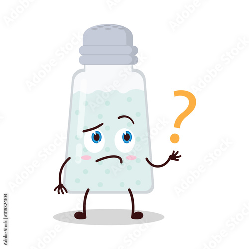 cute curious expression of salt cartoon character