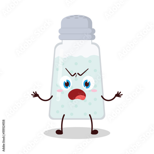 cute why expression of salt cartoon character