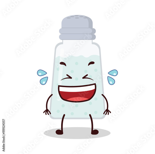 cute laugh out loud expression of salt cartoon character