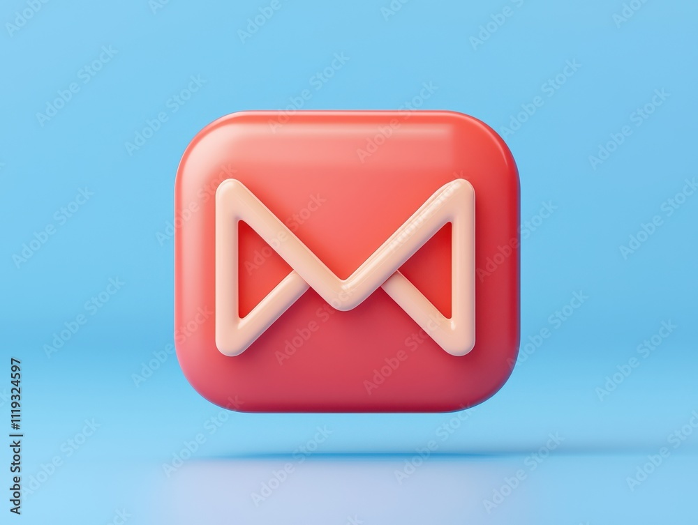 spam call block privacy Concept. 3D illustration of a red email icon on a blue background. spam call block privacy Concept. 3D illustration of a red email icon on a blue background.