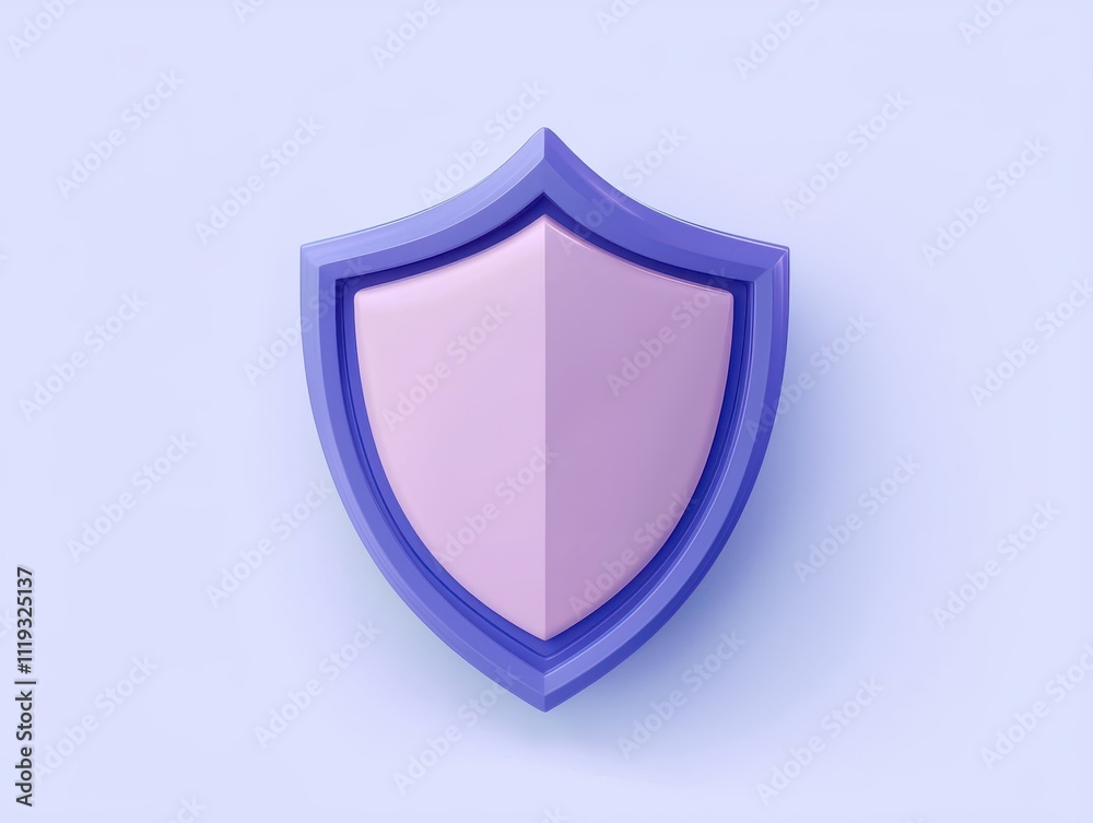 spam call block privacy Concept. 3D shield icon in purple and pink colors representing protection and security. spam call block privacy Concept. 3D shield icon in purple and pink colors representing protection and security.