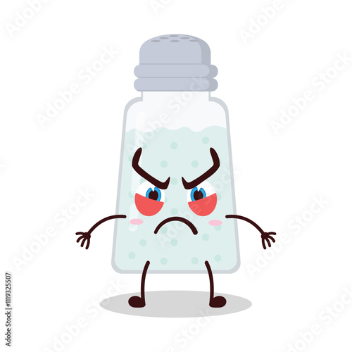 cute provoked expression of salt cartoon character
