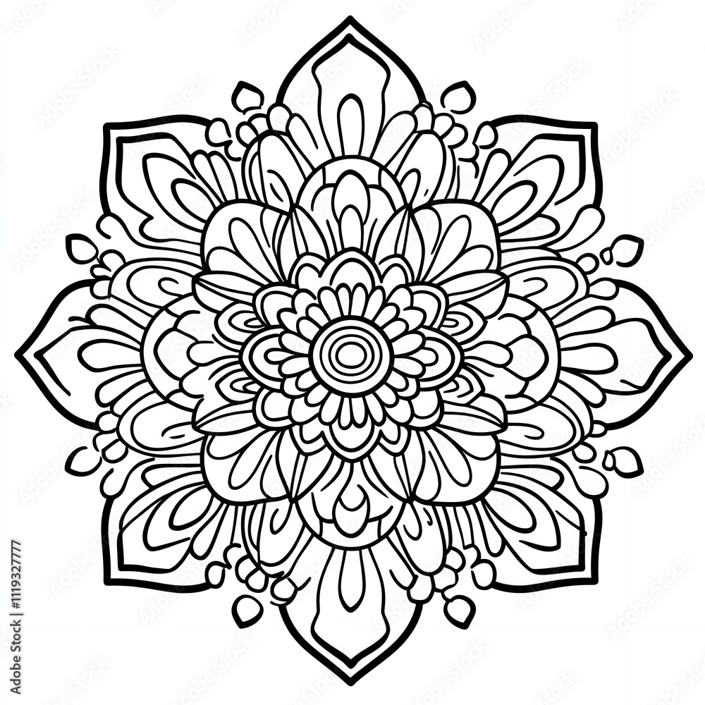Intricate Black and White Mandala