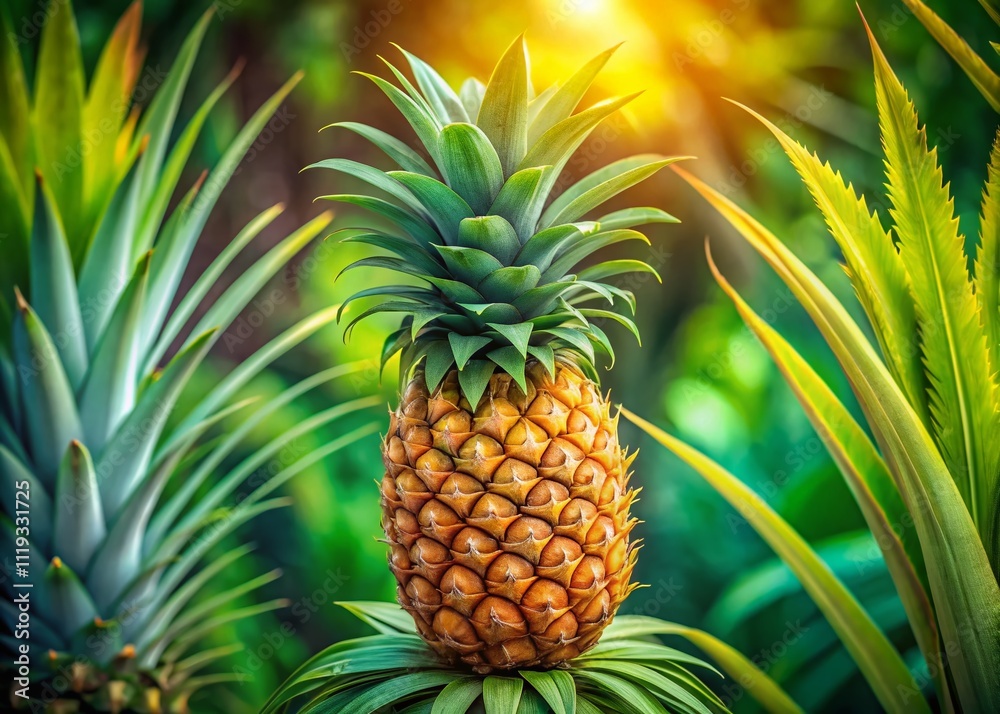 Obraz premium Surreal Pineapple Palm Tree PNG, Deep Focus