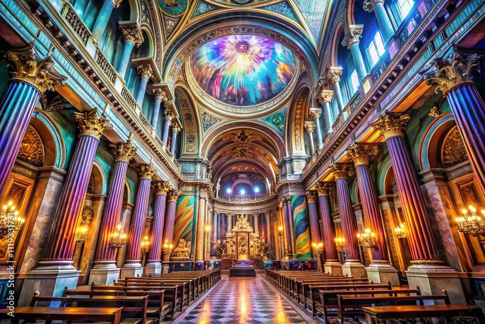 Fototapeta premium Surreal Paris Madeleine Church Interior 2023