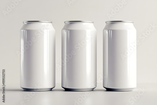 3D rendering 250ml 330ml Energy Drink Soda Beer Can, Generative Ai 