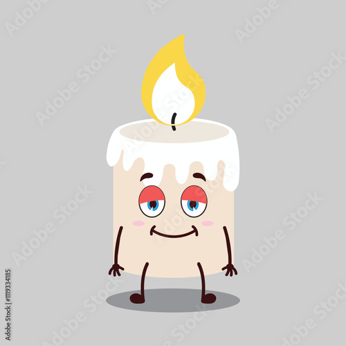 
cute nope expression of candle cartoon character
