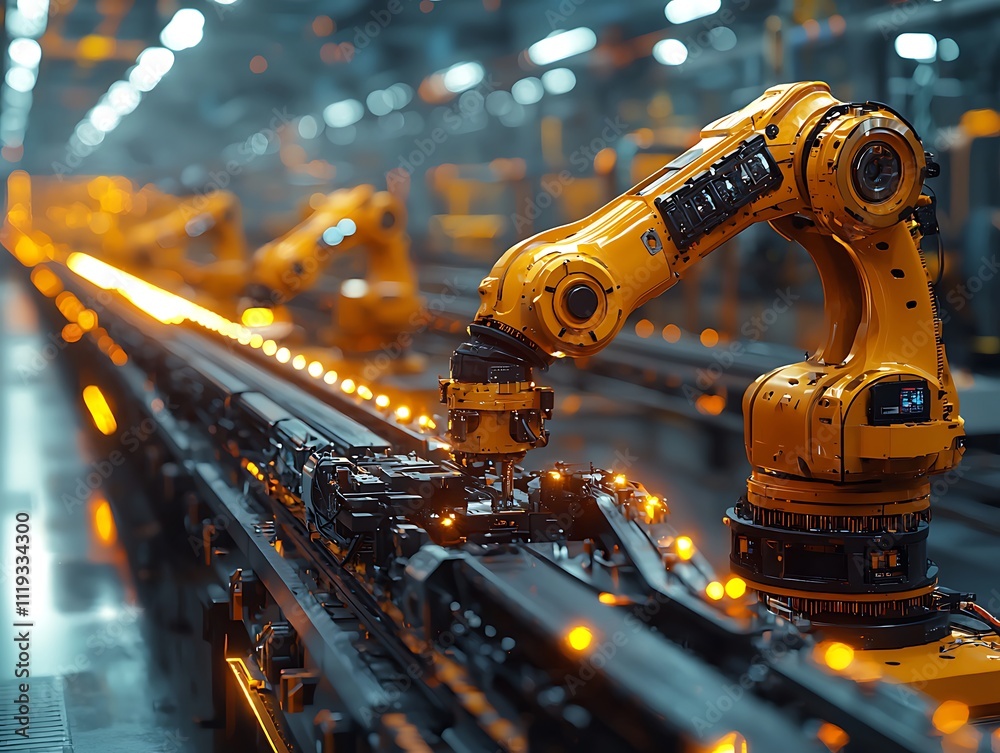 Robots Automate Manufacturing Processes Efficiently in Factory Robots Automate Manufacturing Processes Efficiently in Factory