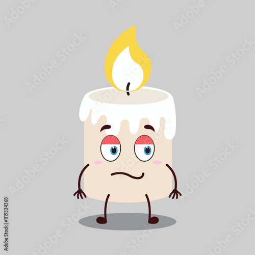 cute silent expression of candle cartoon character
