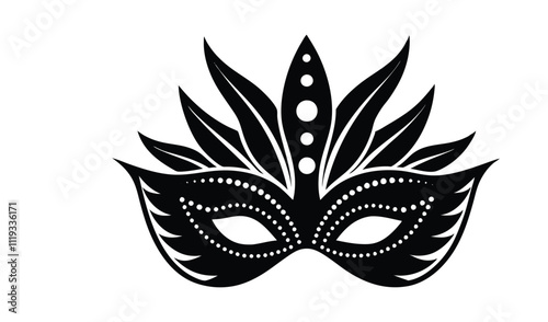 Mardi Gras Mask vector style silhouette