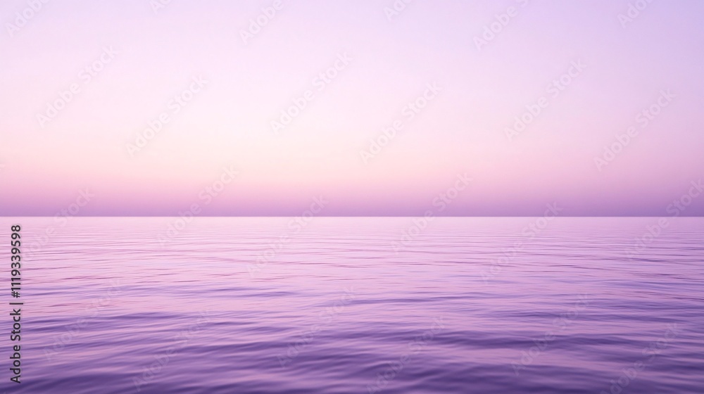 Serene purple sunset over calm ocean. Generative ai Serene purple sunset over calm ocean. Generative ai