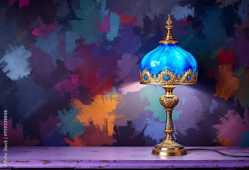 Turkish lamp night with a mosaic and a book on a burgundy background
Turkish lamp night with a mosaic and a book on a burgundy background