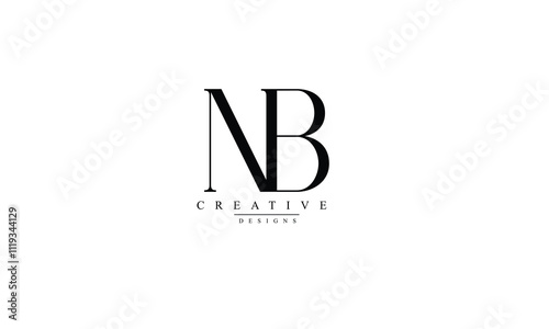 Alphabet letters Initials Monogram logo NB BN N B