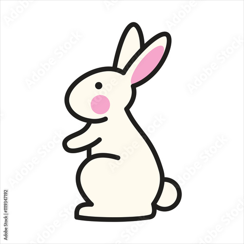 Funny rabbit bunny vector logo design