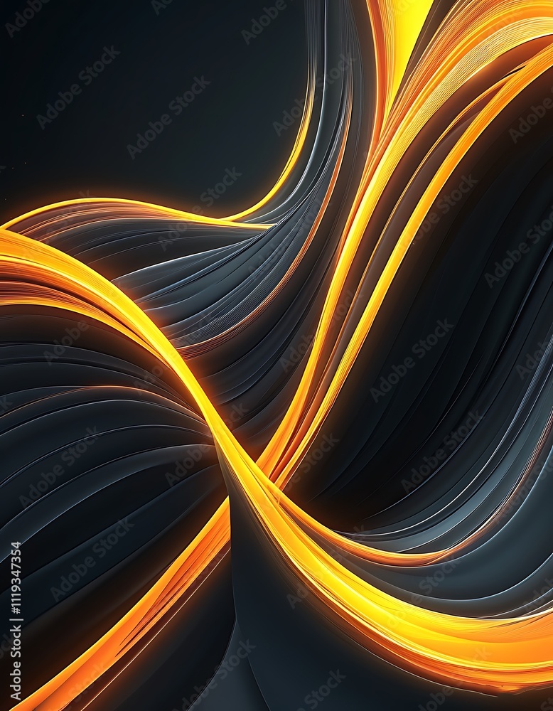 Obraz premium Stunning Digital Art Wallpaper Featuring Geometric Shapes and Wavy Line Patterns