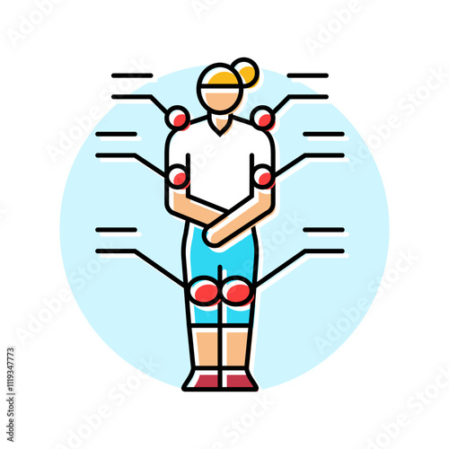 fibromyalgia woman disease color icon vector. fibromyalgia woman disease sign. isolated symbol illustration