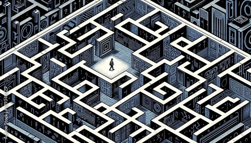 Wallpaper Mural A mesmerizing maze of intricate patterns and hidden paths. A visual journey into the depths of complexity and the search for the way out. Torontodigital.ca