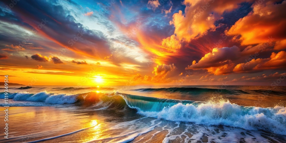 Sunrise Beach Waves Poster, Ocean Sunrise Illustration, Coastal Photography, Beach Scene Art Print, Tropical Beach Wallpaper, Summer Beach Background Sunrise Beach Waves Poster, Ocean Sunrise Illustration, Coastal Photography, Beach Scene Art Print, Tropical Beach Wallpaper, Summer Beach Background