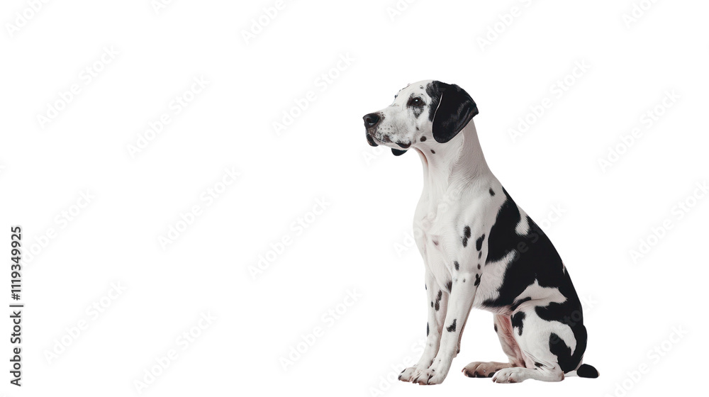Eco-conscious lifestyle portrayed with a dog and green elements,isolated on transparent and white background.PNG image