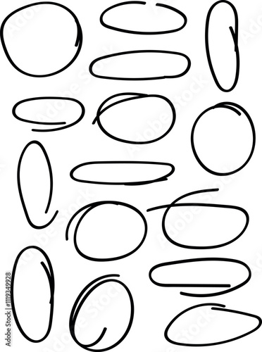  Hand-Drawn Scribble Circles and Ovals for Design Elements