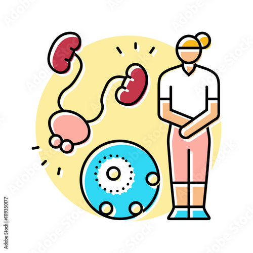 pelvic floor disorders woman disease color icon vector. pelvic floor disorders woman disease sign. isolated symbol illustration