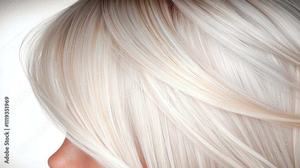 Naklejka premium Close-Up View of Smooth Silky Blonde Hair with Soft Highlights