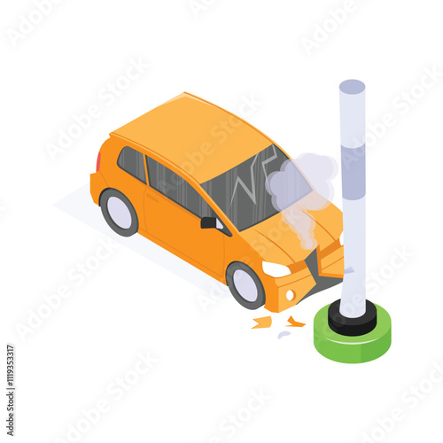 A car with smoke showing protection against vehicle breakdowns