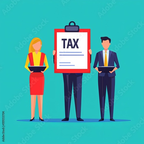 Professional Workers Conducting Tax Forms Review Process in Office Before Tax Submission to Government