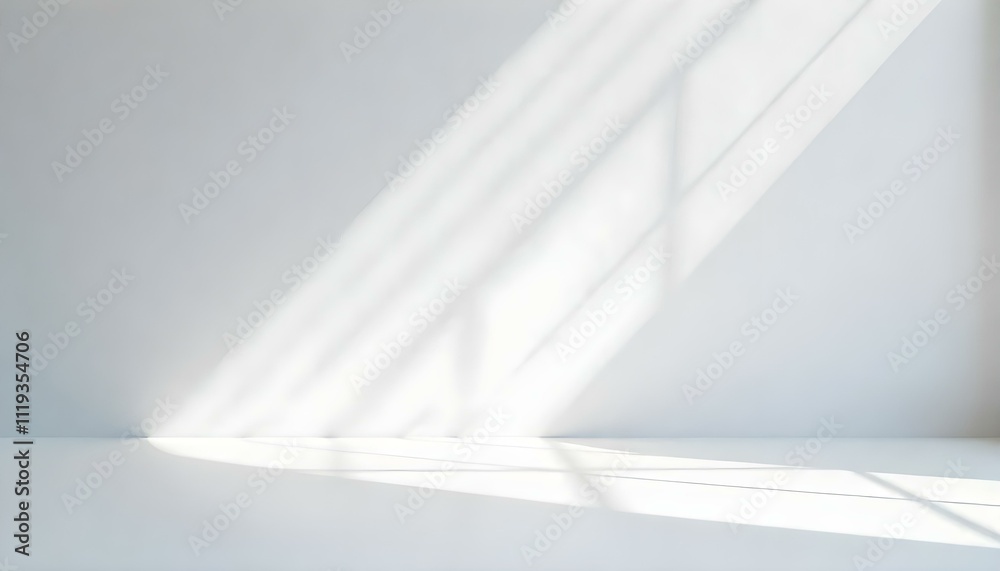 White room with sunrays through the window White room with sunrays through the window