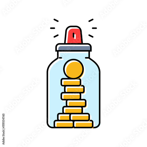 emergency fund budget planning color icon vector. emergency fund budget planning sign. isolated symbol illustration
