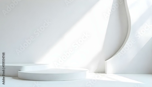 cosmetic cream stand podium with white background