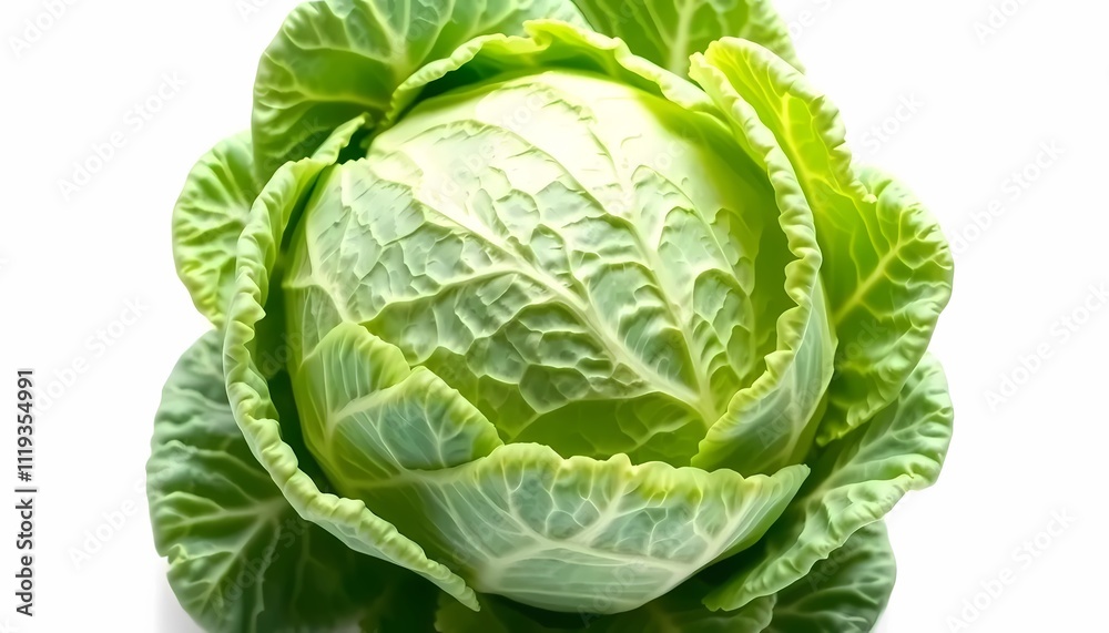 Obraz premium Savoy Cabbage on White Background