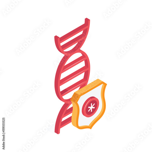 DNA strand with a shield for genetic health protection