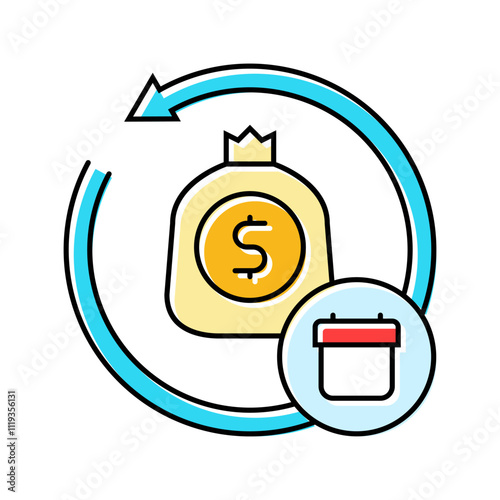 loan repayment budget planning color icon vector. loan repayment budget planning sign. isolated symbol illustration