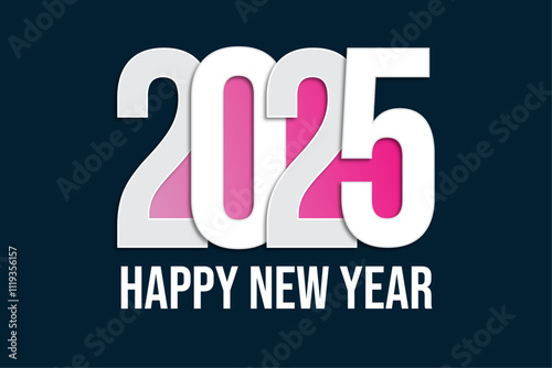 Happy New Year 2025 lettering number typography for multipurpose use vector illustration