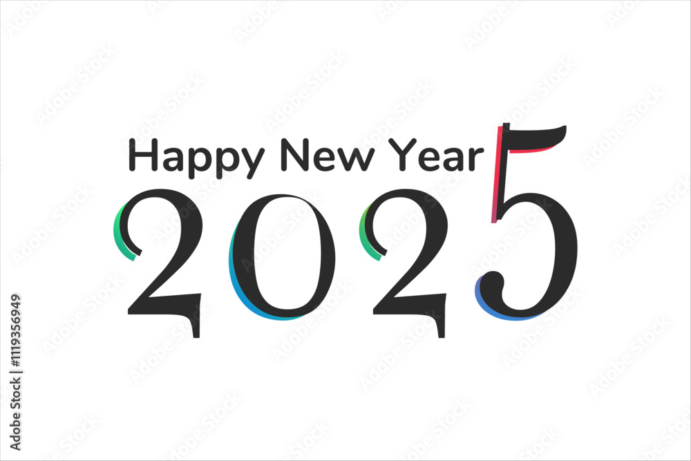 Happy New Year 2025 lettering number typography for multipurpose use vector illustration Happy New Year 2025 lettering number typography for multipurpose use vector illustration