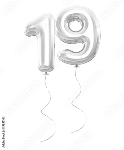 Silver Balloon Number 19 photo