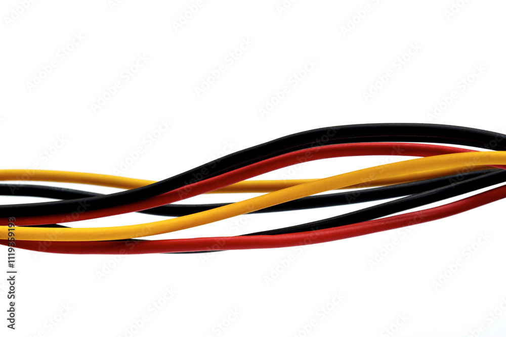 Electrical computer installation cable isolated on white background Electrical computer installation cable isolated on white background
