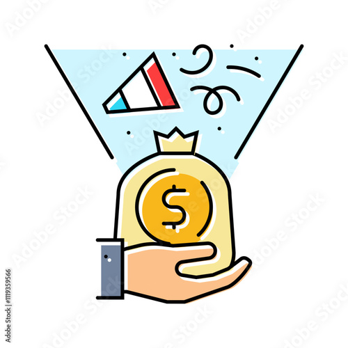 entertainment budget planning color icon vector. entertainment budget planning sign. isolated symbol illustration