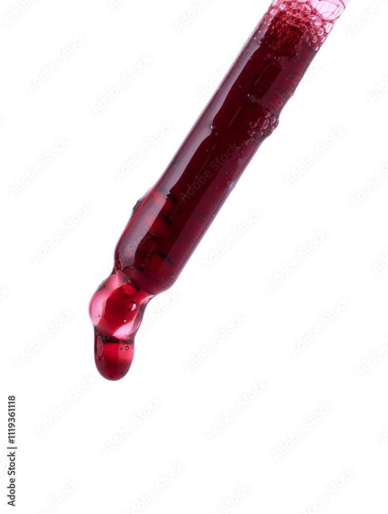 serum pipette with a falling drop on a transparent background serum pipette with a falling drop on a transparent background