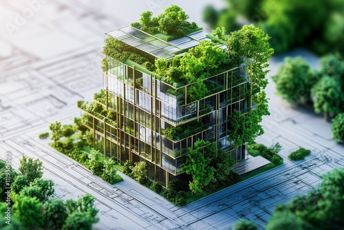 Eco-Friendly Construction: Digital Architectural Blueprints Showcasing Sustainable Green Building Practices