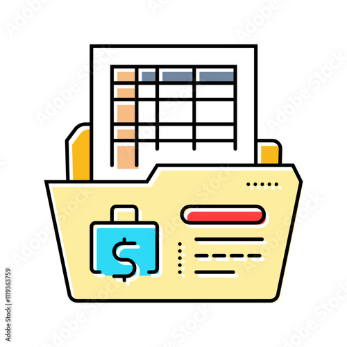 financial statements budget planning color icon vector. financial statements budget planning sign. isolated symbol illustration