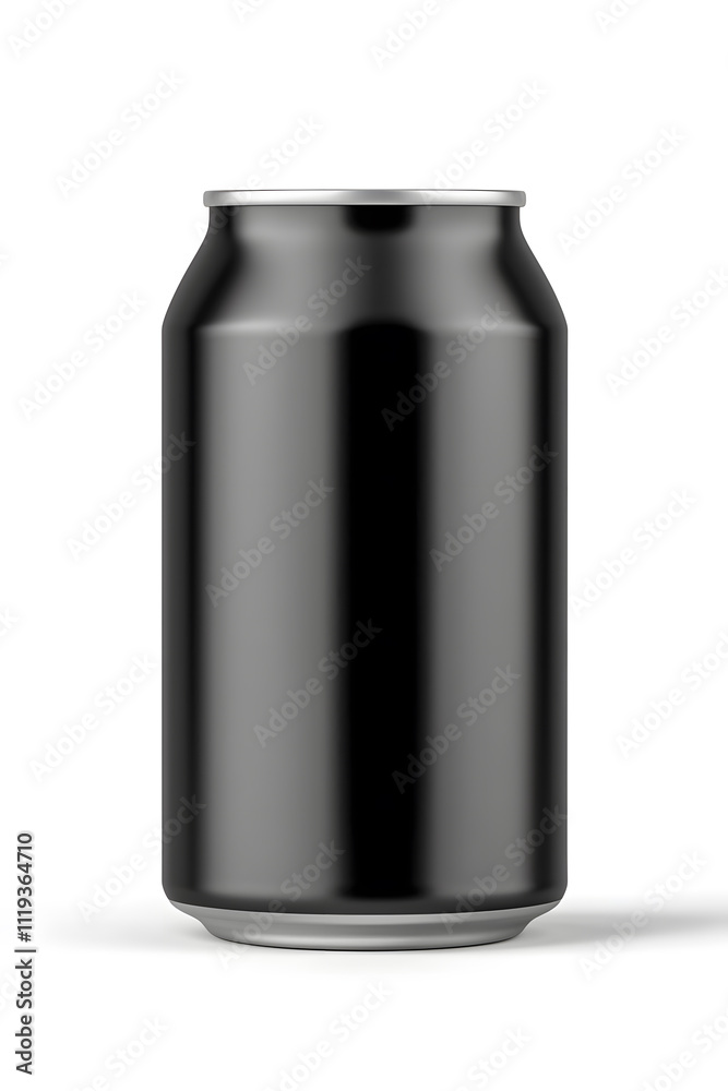 Aluminum black can mockup isolated on white background Aluminum black can mockup isolated on white background